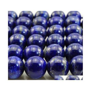 Tappi di perline Pietra naturale Lapis Lazi Perline sciolte rotonde Filo 4 6 8 10 12 14Mm Scegli la dimensione per la creazione di gioielli No.Sab12 1Yqq9 Drop Delive Dhigy