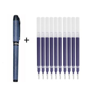 Bollpoint Pens 201113pcs 100705mm Gel Pen Neutral High Capacity Black Blue Red Bytesbar bläck Skrivningskontor Skol 231113