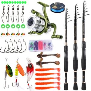 Fishing Accessories Sougayilang Telescopic Fishing Combo 1.8-2.4m Carbon Fibre Rod 1000-4000 Spinning Reel Fishing Set with Fishing Line Accessories 231102