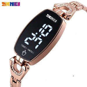 الساعات النسائية Skmei 1588 Women Luxury Watches Fashion Diamond Slim Digital Wather Women's Wristwatches Touch Screen Girl Clock Reloj Mujer 231102