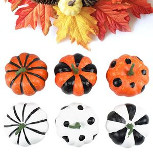 Decorative Flowers Fake Pumpkins Mini For Halloween Set Of 6 Foam Pumpkin Decor Thanksgiving Fall Harvest