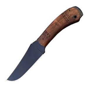 High End New Design Survival Straight Knife 80crv2 Black Drop Point Blade Full Tang Maple Handle Outdoor Hunting Knives With Leather Sheath