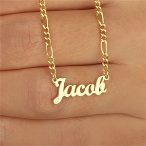 Pendant Necklaces Jewelry Name Custom for Men Nameplate Stainless Steel Women Silver Personalized Letter Necklace Gift 231113