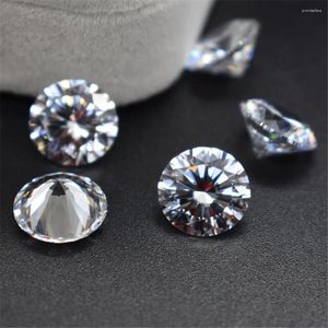 Lösa ädelstenar klass kubik zirkoniumround diamantskuren pärla lysande transparenta vita 10 hjärtan och pilar CZ010