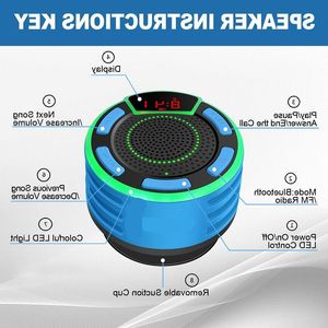 FreeShipping TWS Bluetooth Speakers IPX7 Waterproof Portable Wireless Shower Speaker with LED Display FM Radio Suction Cup Jpveg