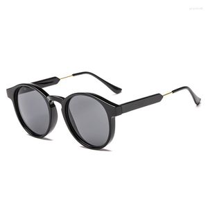 Solglasögon vintage runda kvinnor män märke design transparent kvinnliga solglasögon feminino lunett soleil