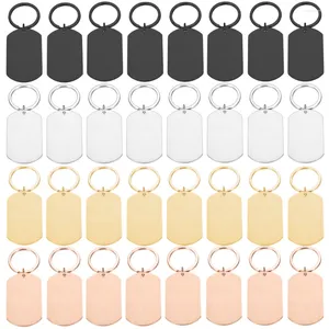 Dog Tag 10Pcs Lot Strip Blank 45mm Stainless Steel Keychain For DIY Accessories Custom Logo Name Women's Men's Wholesale