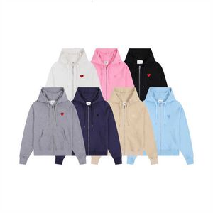 Amiparis hoodie är jag Paris hoody tröja huva dra män kvinnor avslappnade tröjor små jacquard coeur hjärtkärleksmönster full dragkedja cardigan jumper tröja