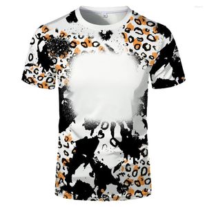 Męskie koszulki z krótkim rękawem Dorośli Dzieci Wybielacz Niestandardowy projekt Leopard Koszulki z nadrukiem Koszulka Sublimacja Pusta koszulka Bielony poliester