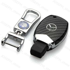 Schlüsselanhänger Kohlefaser Stil Remote Autoschlüssel Fob Cover Shell Case Halter Schlüsselanhänger für Mercedes Benz W203 W204 W212 E200 C E S Klasse CLS CLA J230413