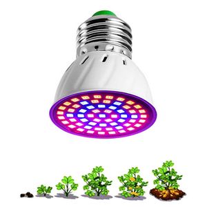 Grow Lights 220V E27 Phyto -lampor LED Full Spectrum Grow Light 60LEDS Växande glödlampa för växthushydroponics Grow Tent Box Fitolampy P230413