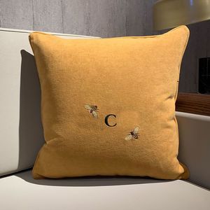Throw pillow case for home decor letter bee pillow cover cotton material super soft comfortable embroidery letter iconic simple designer pillow slip ins JF005 E23