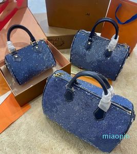 Designer-2023 Denim Vintage Shoulder Bag Women's Handbag Canvas Handbag Pillow Bag Printed Wallet