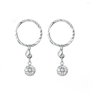 Orecchini per borchie PT950 Platinum puro 950 Dangle Women Lucky Scated Ball Ball Hoop 2.2-2.4G