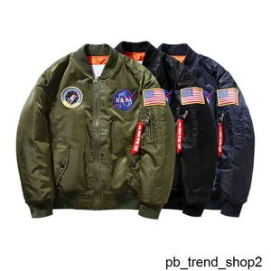 Kurtki męskie Nowy kurtka NASA Flight Pilot Mens Stylist Bomber MA1 Kurtka Haft Haft Baseball Sekcja wojskowa S-XXL XICJ