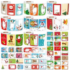 Naklejki na okno naklejki 250pcs prostokątny Christma Happy Sticker Family Spotkanie Prezent Pieczęci wakacyjny wystrój pieczenia