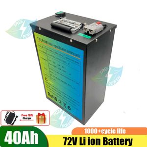 72V 40Ah Lithium-Ionen-Akku BMS 20S Li-Ionen-Akku für 2000W 3000W Scooter Inverter Go Cart Motorrad + 5A Ladegerät