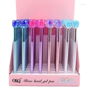 40pcs/lote cristal rosa flor diamante gel corea signo de água criativa caneta menina gels party presente escrevi rollerball