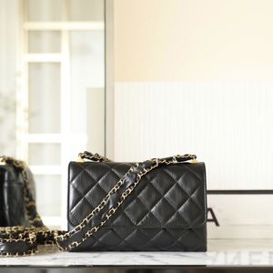 10a Top Quality Chain Bag designer väskor 18 cm äkta läder crossbody väska lady axelväska plånbok med låda c562