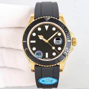 Яхта CleanFactory Factory Gold Высококачественные мужские C -спортивные часы Продажа Sapphire Mirror 2836 Автоматическое движение качество качества