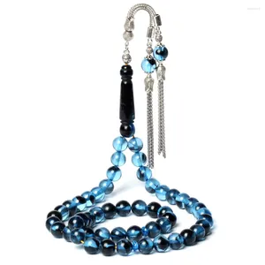 Strand High Quality Blue Resin Amber 10mm 51 Beads Rosary Islamic Tasbih Tespih Masbaha Subha Muslim Prayer