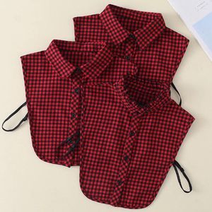 Bow Ties 2023 Skjorta Borttagbar LAPEL FALSE COLARS FÖR KVINNA PLAID FAKTALT LASKABLE BLOUSE TOP NEP KRAAGIE DECORATION