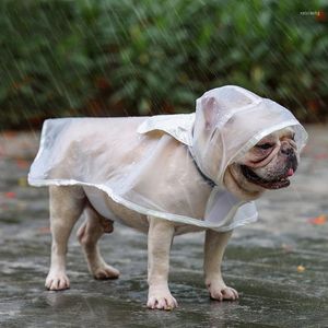 Hundebekleidung, transparenter Regenmantel mit Kapuze, verstellbar, wasserdichte Kleidung, Regenjacke, mit Kapuze, Regenbekleidung für kleine, mittelgroße Hunde