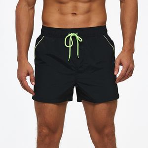 Summer Men Back Pocket Pocket dragkedja fast färg 100% polyester snabb torr simning shorts