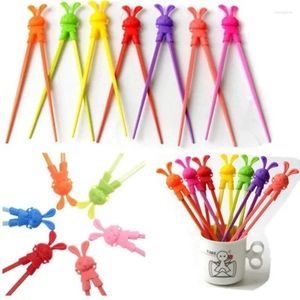 Chopsticks 50 Pairs Children Kid Beginner Easy Fun Learning Training Helper Rubber Plastic