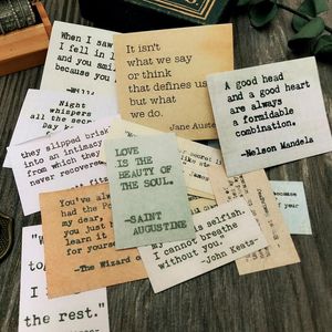 Presentförpackning 17st Tim Holtz Style Life Motto Junk Journal Ephemera Vintage Stickers Retro Frase Label Scrapbooking Material