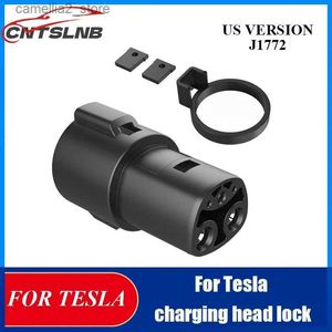 Acessórios para veículos elétricos Adaptador de carregamento Popular American Standard J1772 para Tesla Gun Lock Ring Q231114