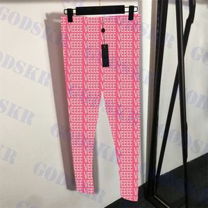 Womens Tight Leggings Full Letter Printed Pants New Summer Sports Pants Yoga Trousers Two Colors