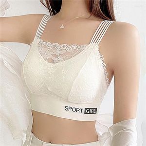 Yoga Outfit 2023 Summer Seamless Bras Women Sexy Lingerie Tops Lace Brassieres Push Up Underwear Female Intimates V Back Bralette Sport Bra