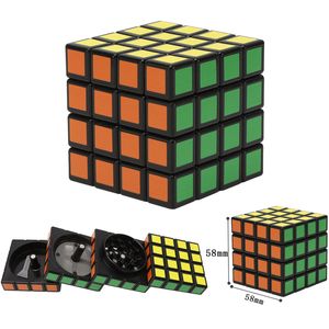 Großhandel Magic Cube Puzzle-Stil Rauchen Kräuter Tabakmühlen mit 4 Stück Metall Shredder Handmühle drehbar 58 mm Durchmesser bunt