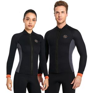 Wetsuits Drysuits 3mm Neopren Dalış Yelken Erkek Kadınlar Wetsuit Ceket Üst Tüp Dalış Islak Takım Mayo Güneş Koruyucu Yetişkinler için Sörf Dalış Takımı 230412