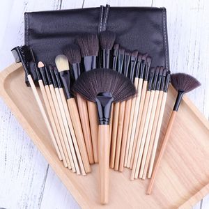 Pincéis de maquiagem Profissão Brush Conjunto com Fundação de Bag Powder Fundação Grande Pinceaux Pinceaux Brow Rosa Cosméticos Preto 24pcs