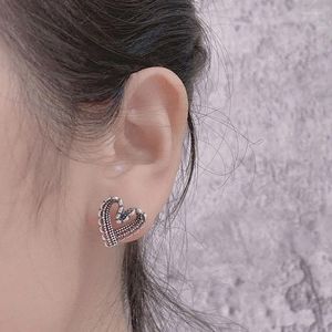 Stud Earrings VENTFILLE 925 Sterling Silver Irregular Retro Hollow Lace Love For Women Ins Trendy Temperament Party Jewelry