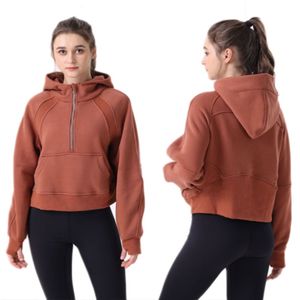 lululemenly Yoga Wear Perfect Oversized Fall Winter Womens Plush Sweater Sports Hooded Round Neck Long Sleeves lu'l'y