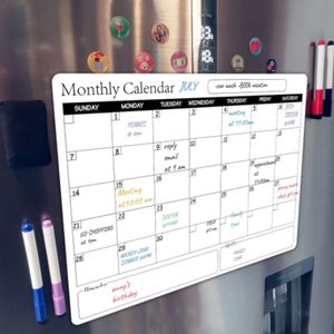 Whiteboards Magnetic Monthly Weekly Planner Calendar Table Whiteboard Schedules Fridge Message Board White Color 230412