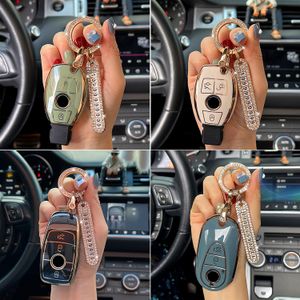 メルセデスベンツのソフトTPUカーキーケースカバーA B E V C G M R SクラスW204 W212 W176 GLC CLA GLA GLS GLB GLK GLK AMG KEYCHAIN