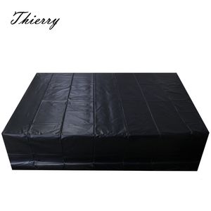 Sexmöbler Thierry Patent Leather Waterproof Sheets Sexmöbler för par SM Bondage Flirta Auxiliary Sex Produkter för vuxna spel 230413