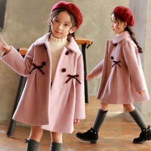 女の子のための子供のジャケットをコートする秋の冬のウールオーバーコートファッション服キッズアウターウェア3 4 5 6 7 8 10年231113