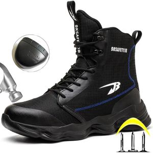 Boots High Top Men Safety Shoes Lightweight Steel Toe Sneakers Man Work Male Construction Protective Footwear 231113