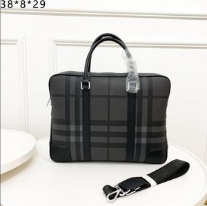 Striped lattice designer business shoulder bag men Briefcase top quality pvc crossbody bag luxury fashion handbag laptop Document case Messenger bag