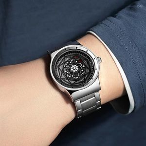 Zegarek na rękę Ogda Męskie i damskie zegarek Hollow Out Waterproof Imitation Mechanizm Large Dial Fashion Elite Quartz Clock Birthday Boys