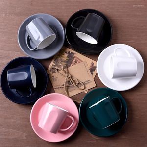 Tassen Untertassen Designer prägnanter Stil Capucino Latte Café Kaffeetasse Untertasse Set Haushalt Teebecher Tasse Cafe Tazas Desayuno Großhandel