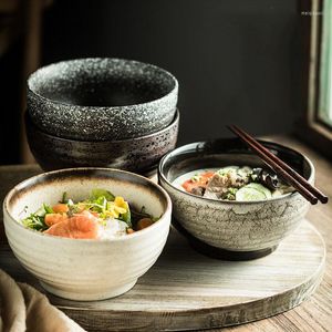 Bowls Japanese-style Ceramic Large Ramen Bowl Thickened And Heightened Soup Home Student Creative Retro Tableware 7 Inch CE / EU