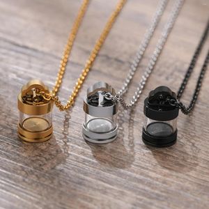 Pendant Necklaces Fashion Glass Transparent Bone Ash Box Openable Men Woman Necklace Cinerary Casket Memorialize Jewelry