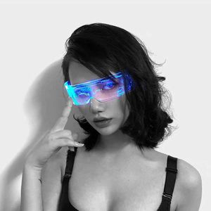 Kajila farbenfrohe, schillernde LED-Licht emittierende Brille, Ladebrillentechnologie, Tiktok, gleiche Bar-Disco