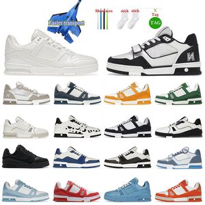 Luxury Women Designer Shoes flat sneakers virgil trainer shoes denim canvas woven abloh white green red blue letter overlays fashion platform mens low casual 36-45